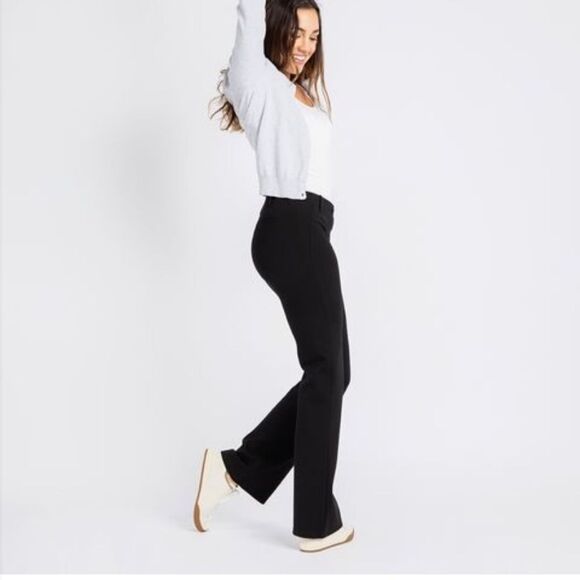 Betabrand Dress Yoga Pants Bootcut Black Pull On Elastic Waist Pants - Picture 2 of 10